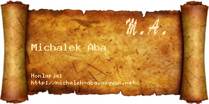 Michalek Aba névjegykártya